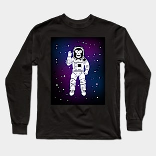 Monkey Astronaut in Space Long Sleeve T-Shirt